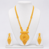Rajsi Floral Long Haar Gold Necklace Set with Matching Earrings