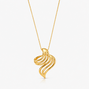 Aurelia Wave Gold Pendant Necklace
